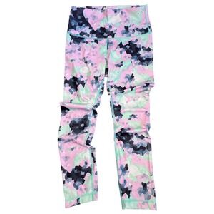 Lululemon High Rise Leggings Pink Mint Blue Abstract Camo Print Crop 21 Inseam